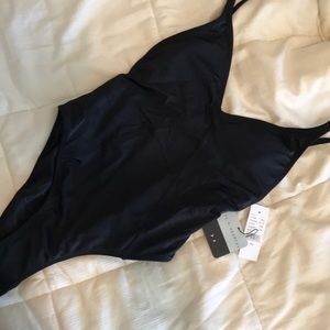 Black one piece swimsuit -NEVER WORN